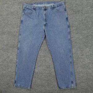 Rustler Jeans Mens 40x30 Blue Regular Fit Tapered Leg Denim Light Wash Classic